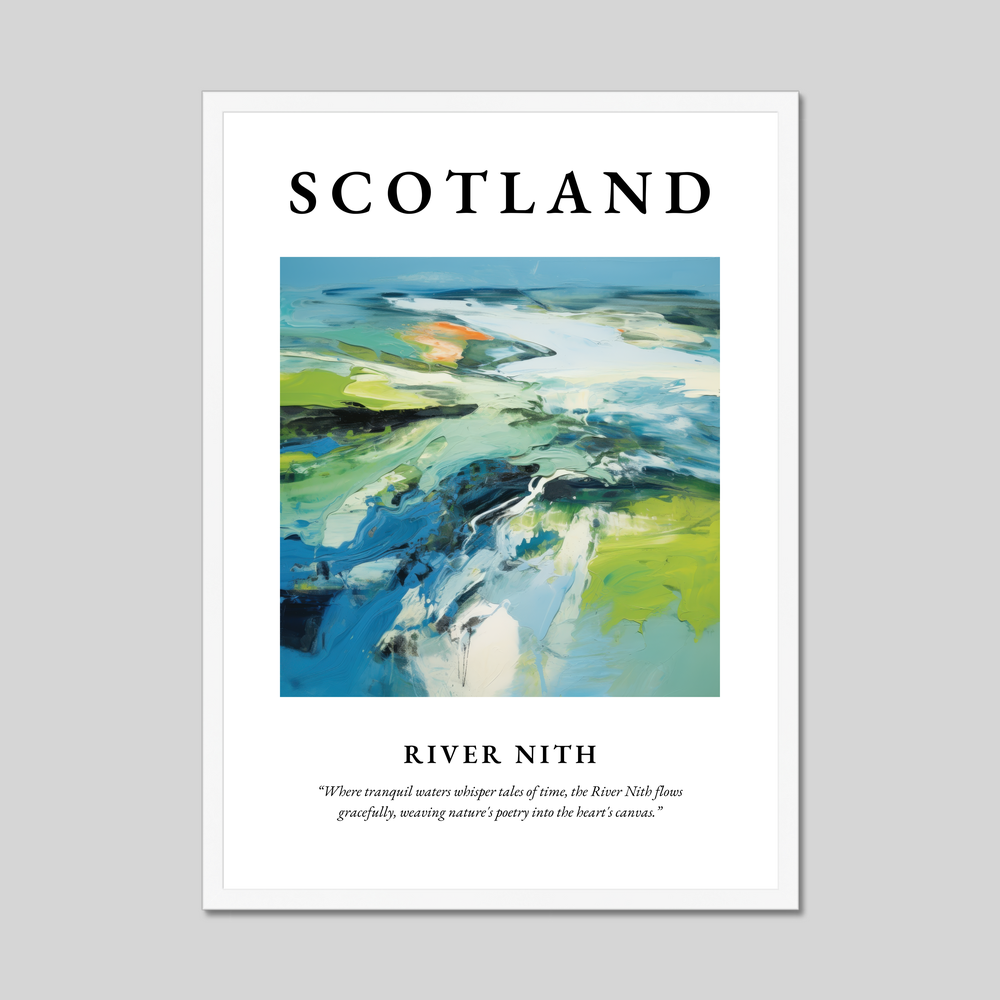 Poster in a white frame with the word Scotland