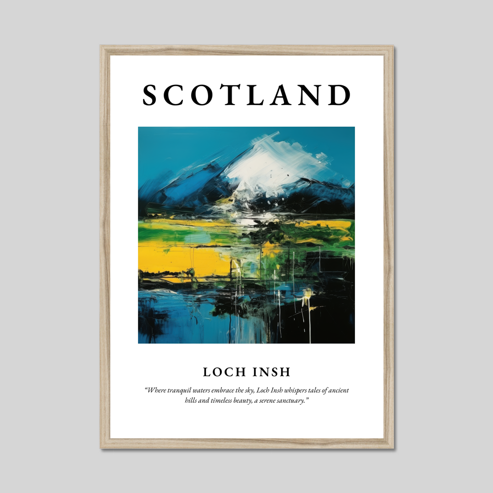 Poster in a natural frame with the word Scotland