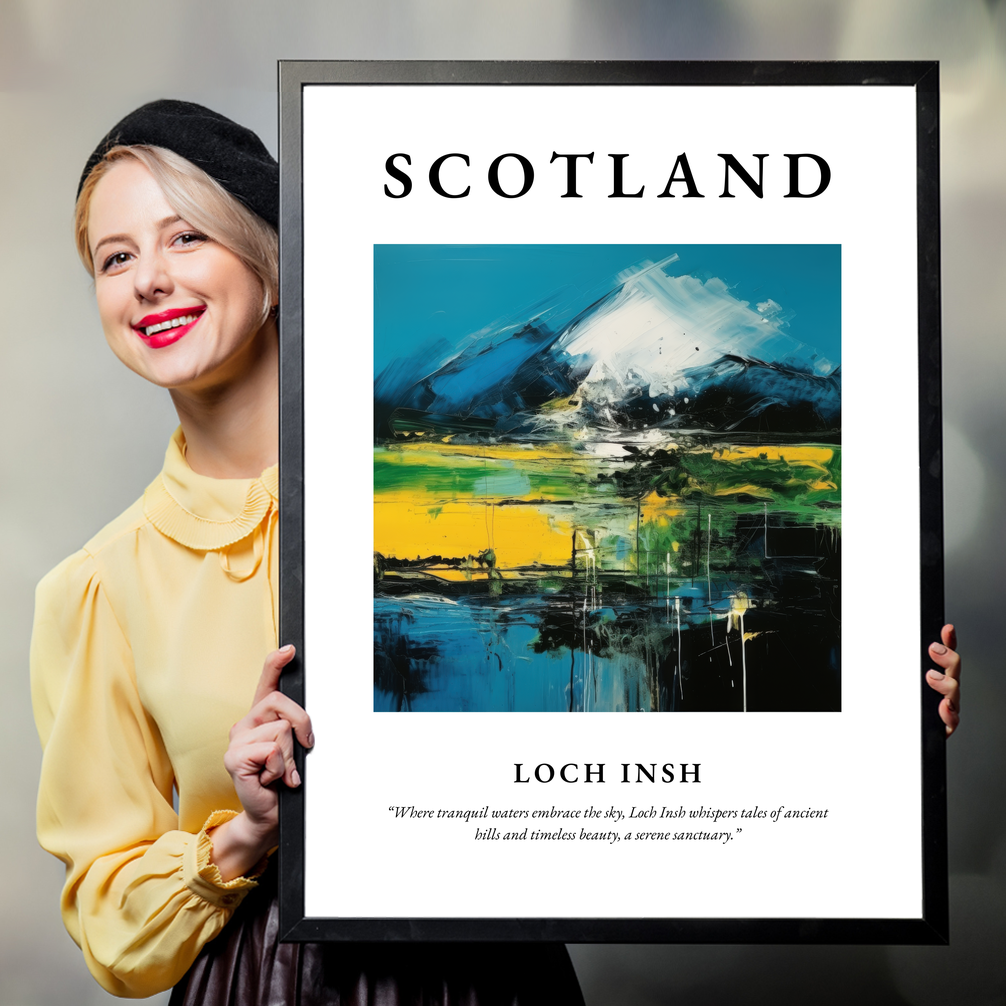 Person holding a poster of Loch Insh