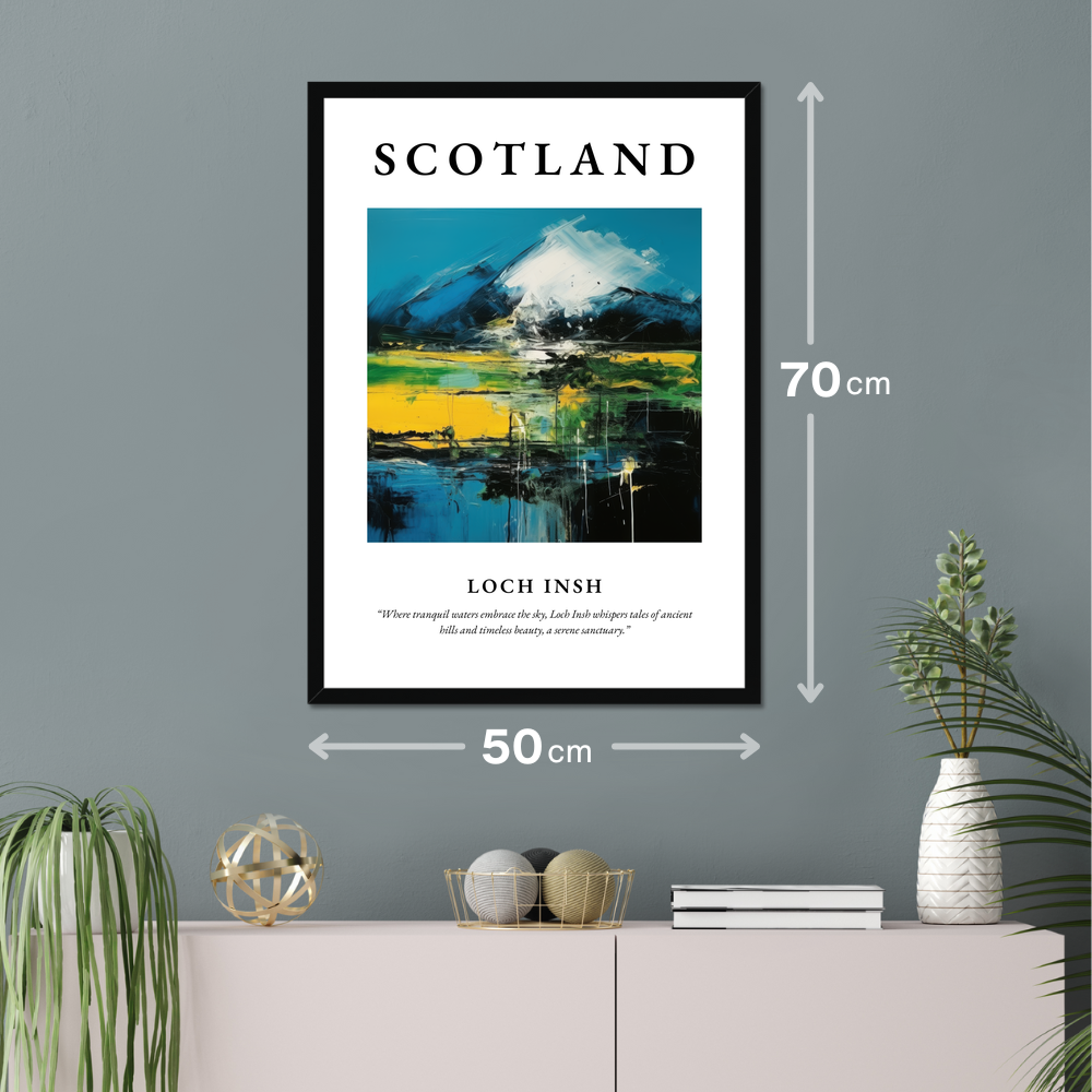 Poster of Loch Insh hanging on a wall