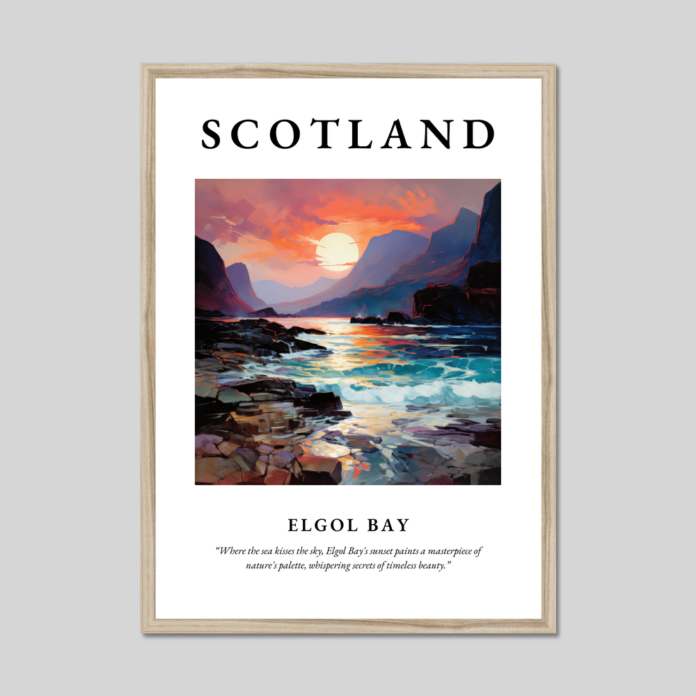 Poster in a natural frame with the word Scotland