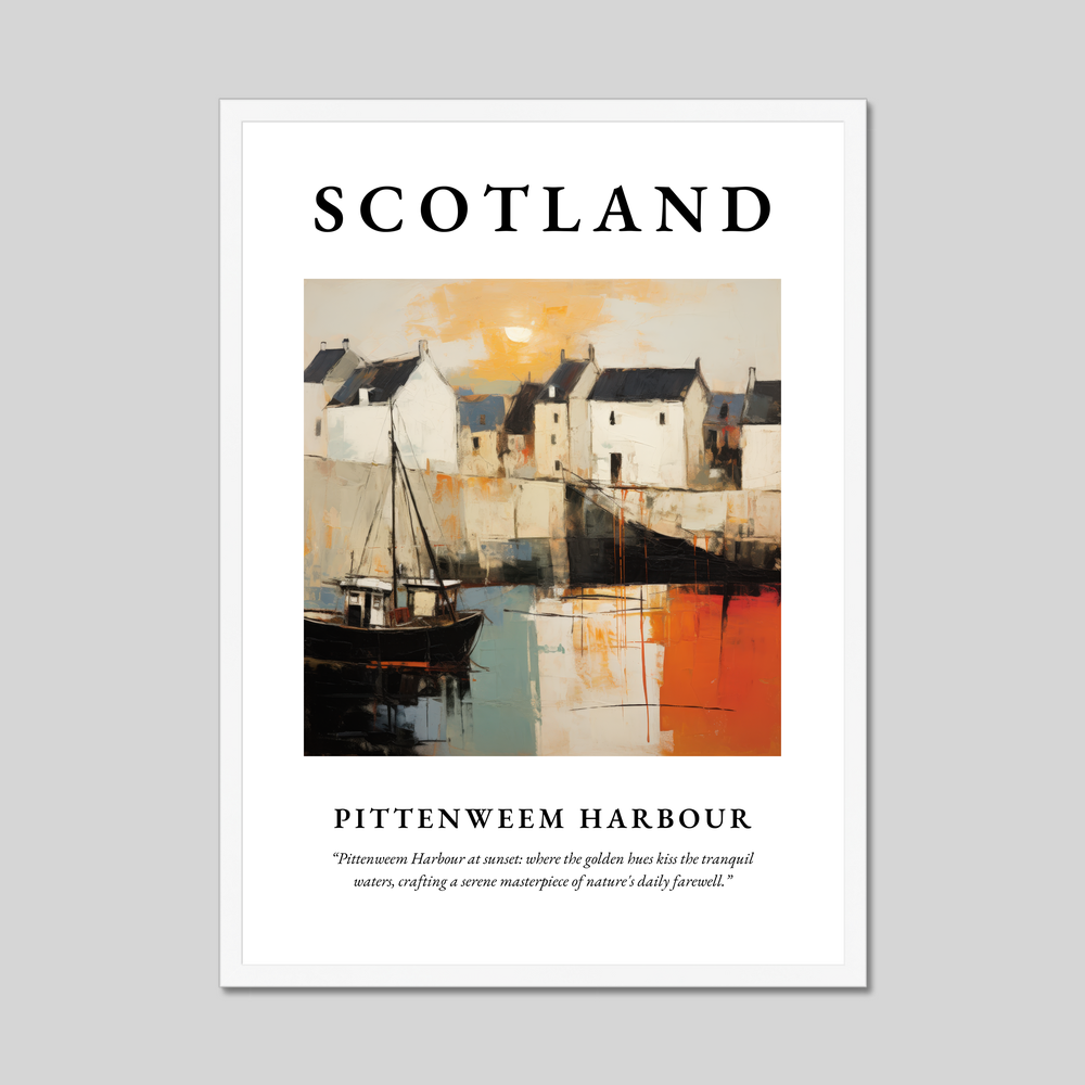 Poster in a white frame with the word Scotland