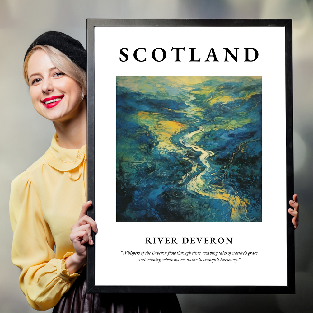 Person holding a poster of River Deveron