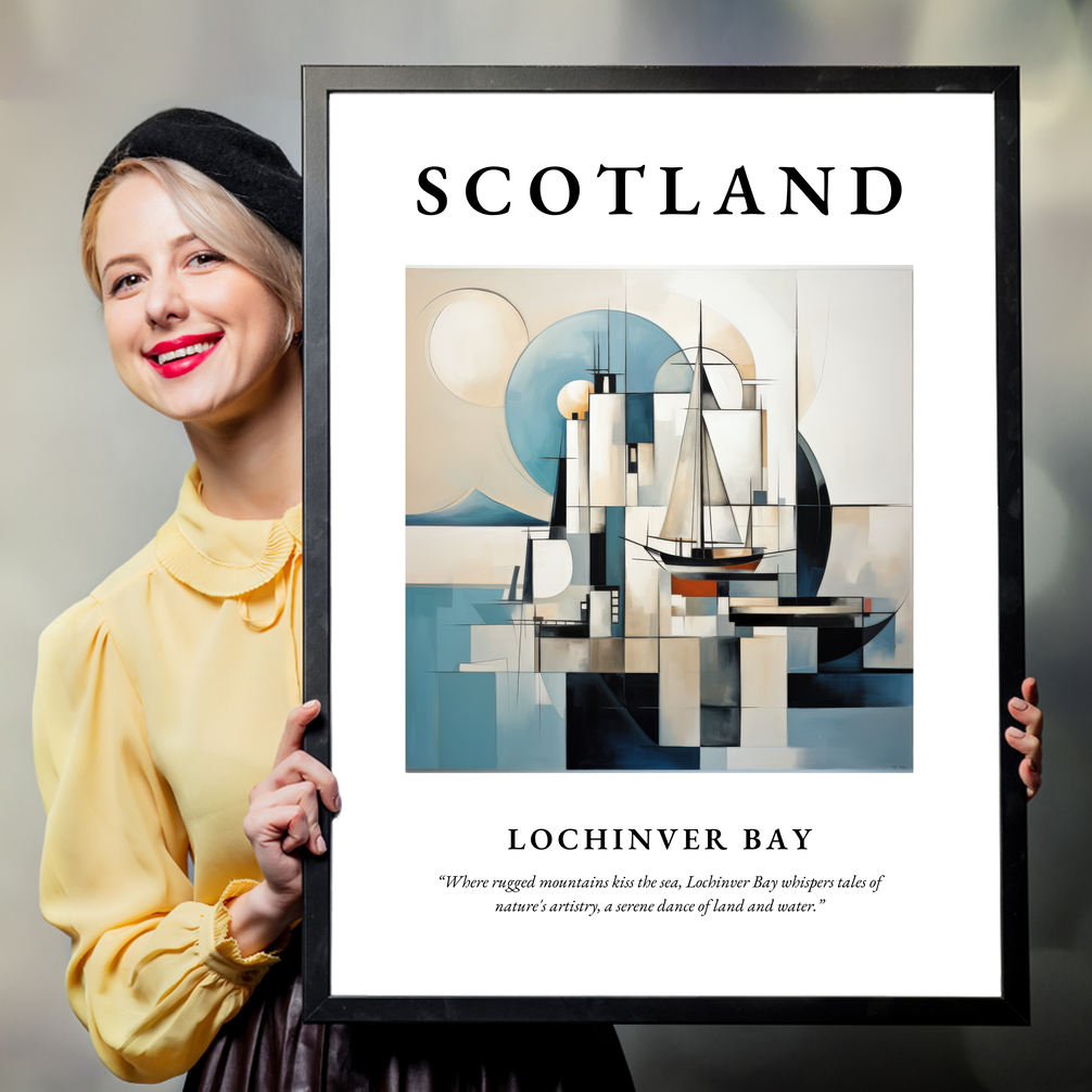 Person holding a poster of Lochinver Bay