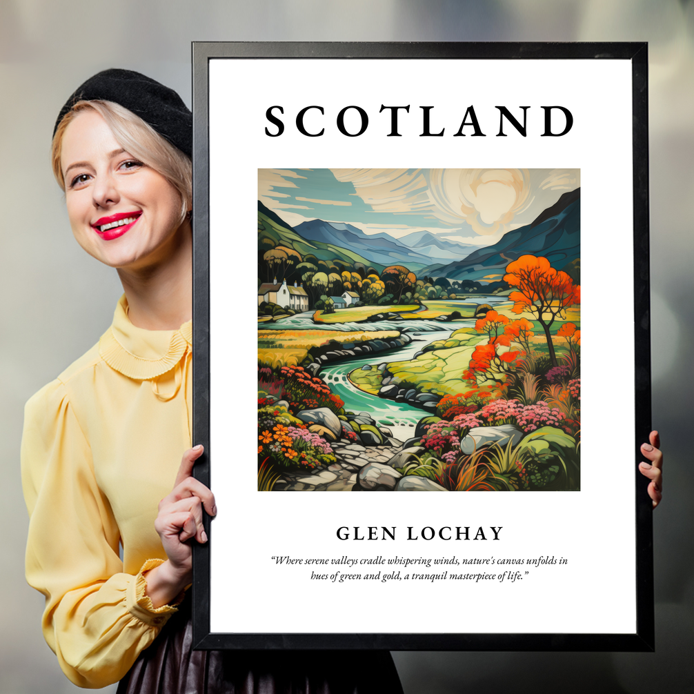 Person holding a poster of Glen Lochay