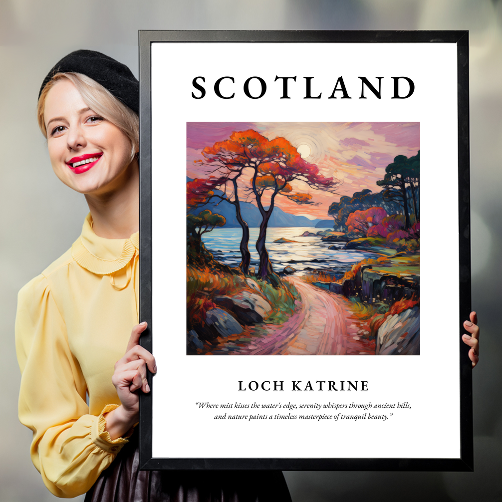 Person holding a poster of Loch Katrine