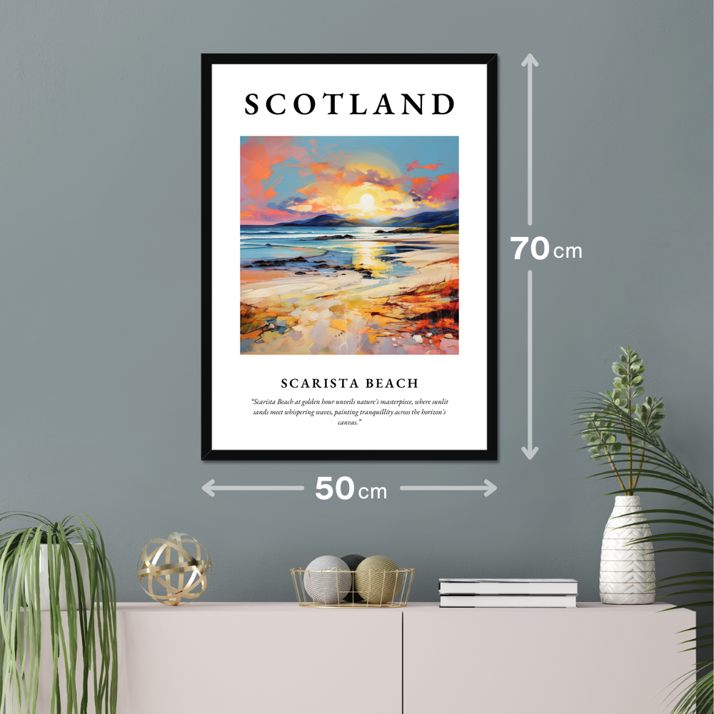 Poster of Scarista Beach hanging on a wall