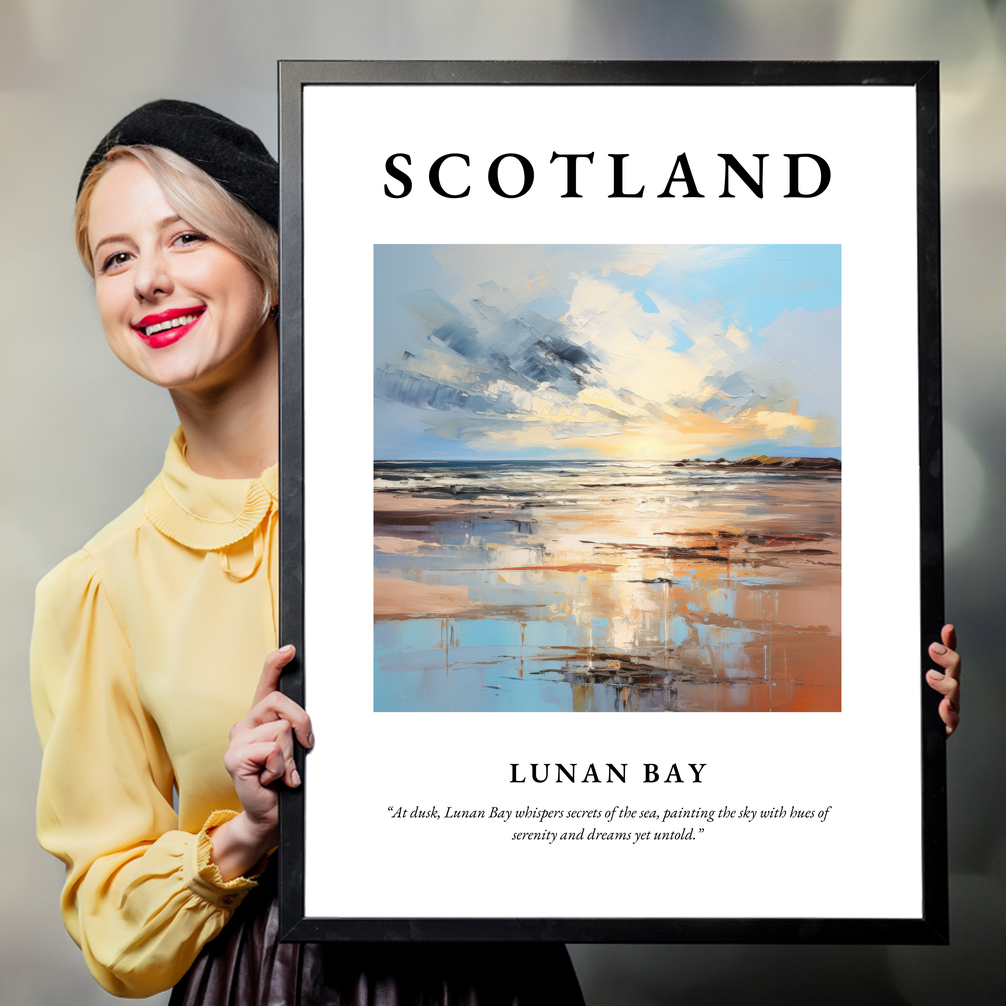 Person holding a poster of Lunan Bay