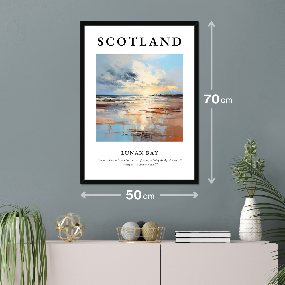 Poster of Lunan Bay hanging on a wall