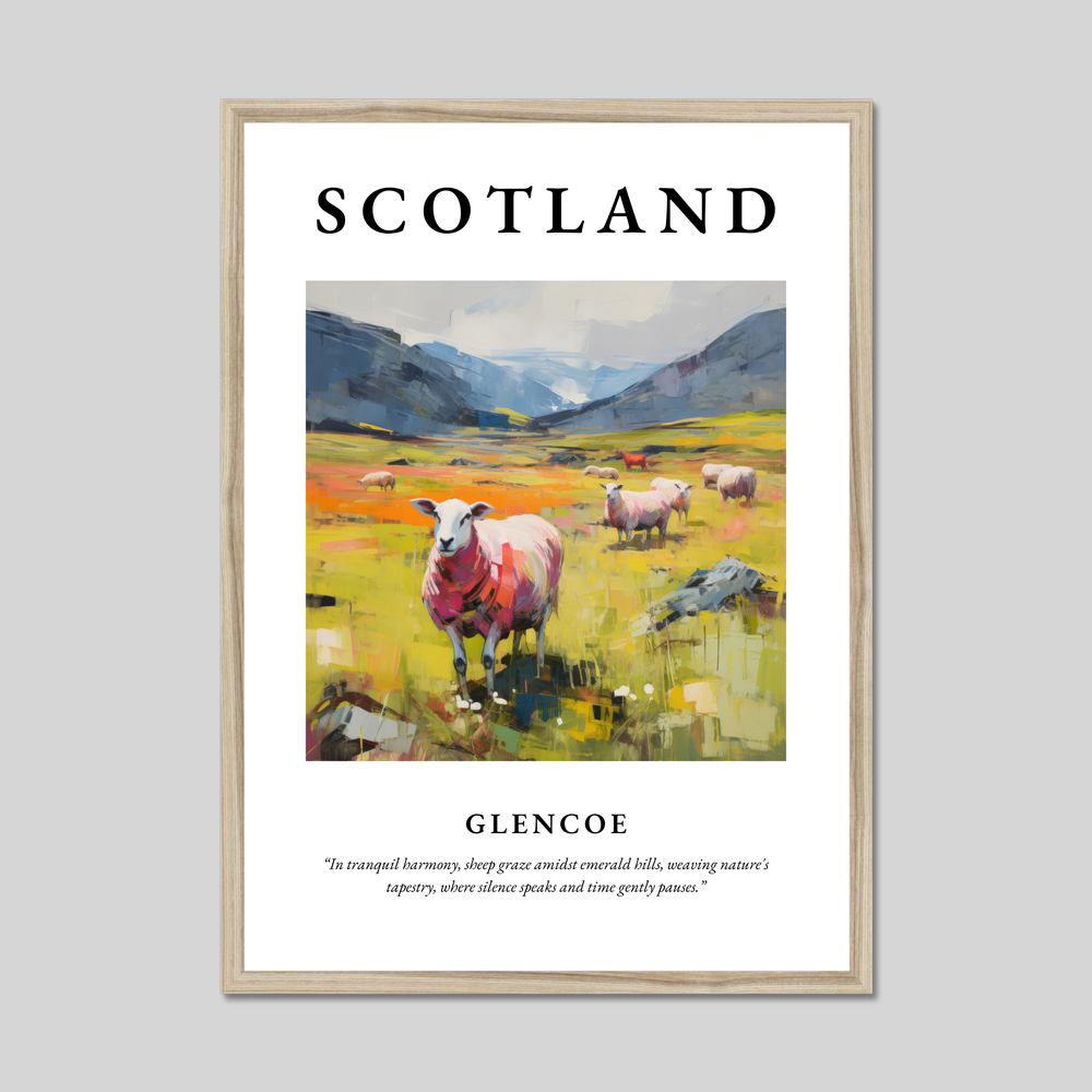 Poster in a natural frame with the word Scotland