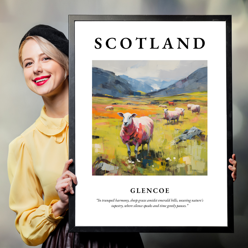 Person holding a poster of Glencoe