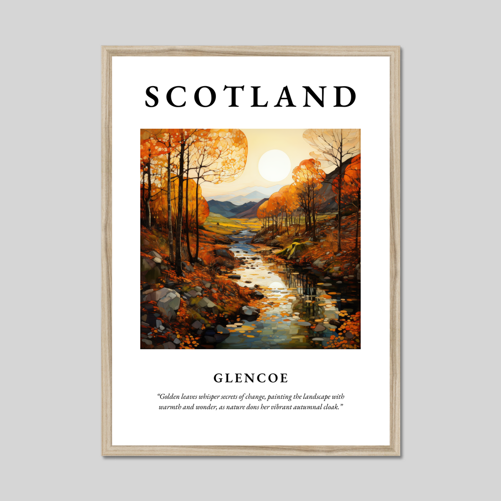 Poster in a natural frame with the word Scotland