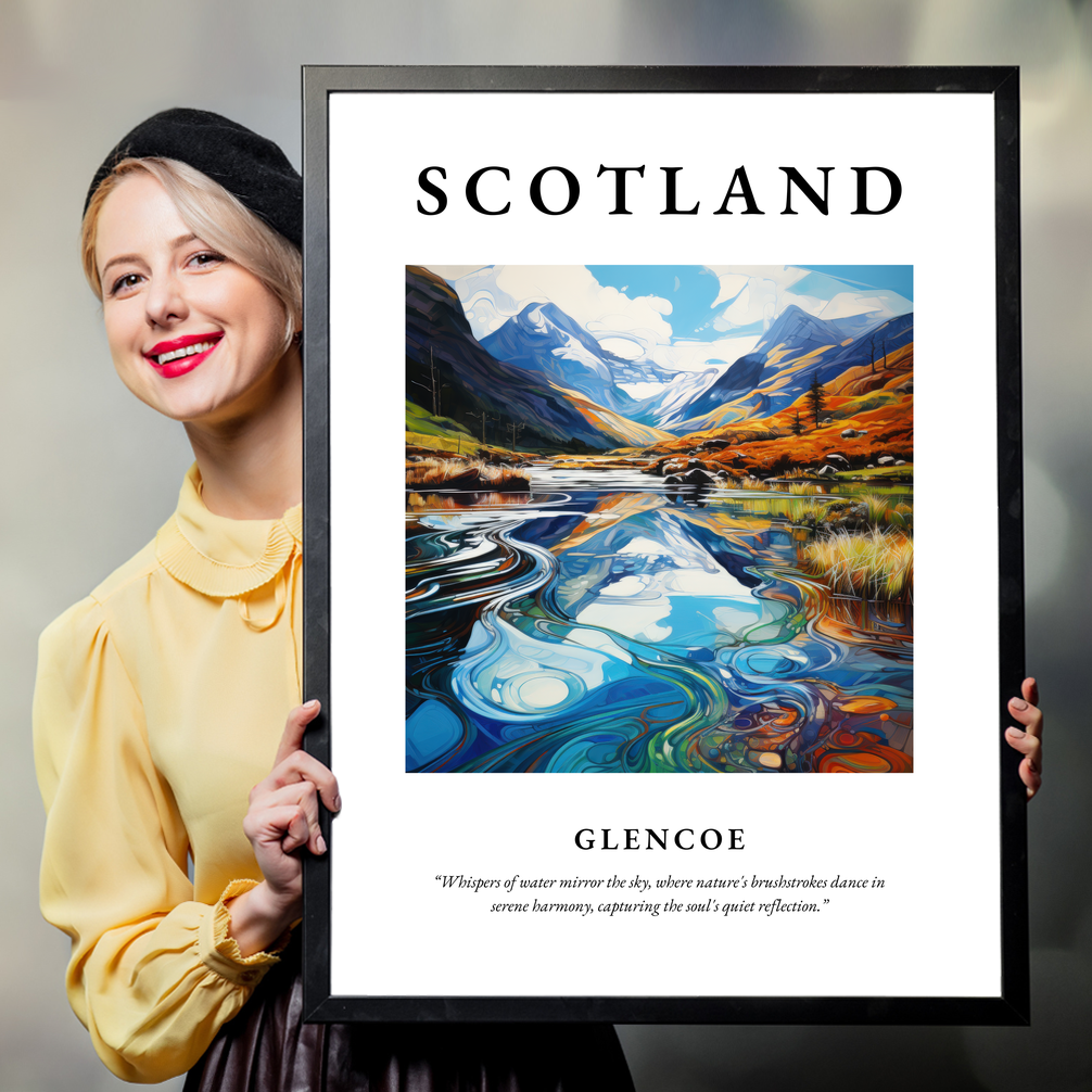 Person holding a poster of Glencoe