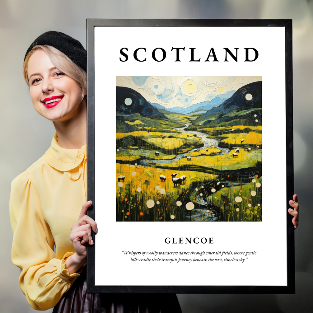 Person holding a poster of Glencoe