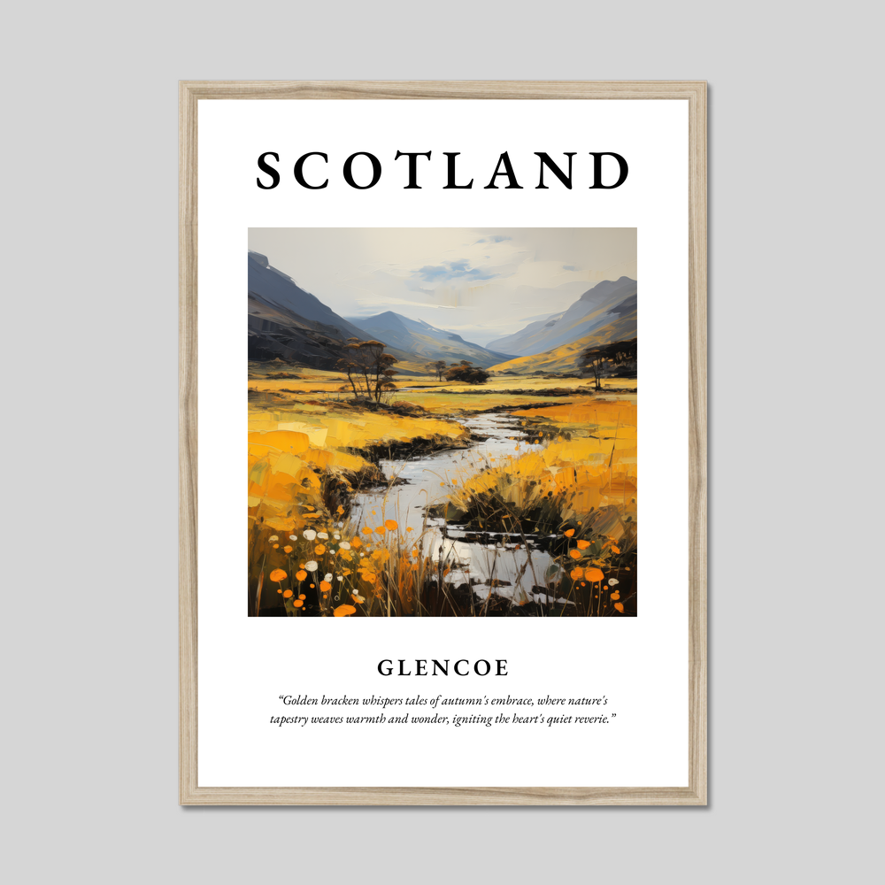 Poster in a natural frame with the word Scotland