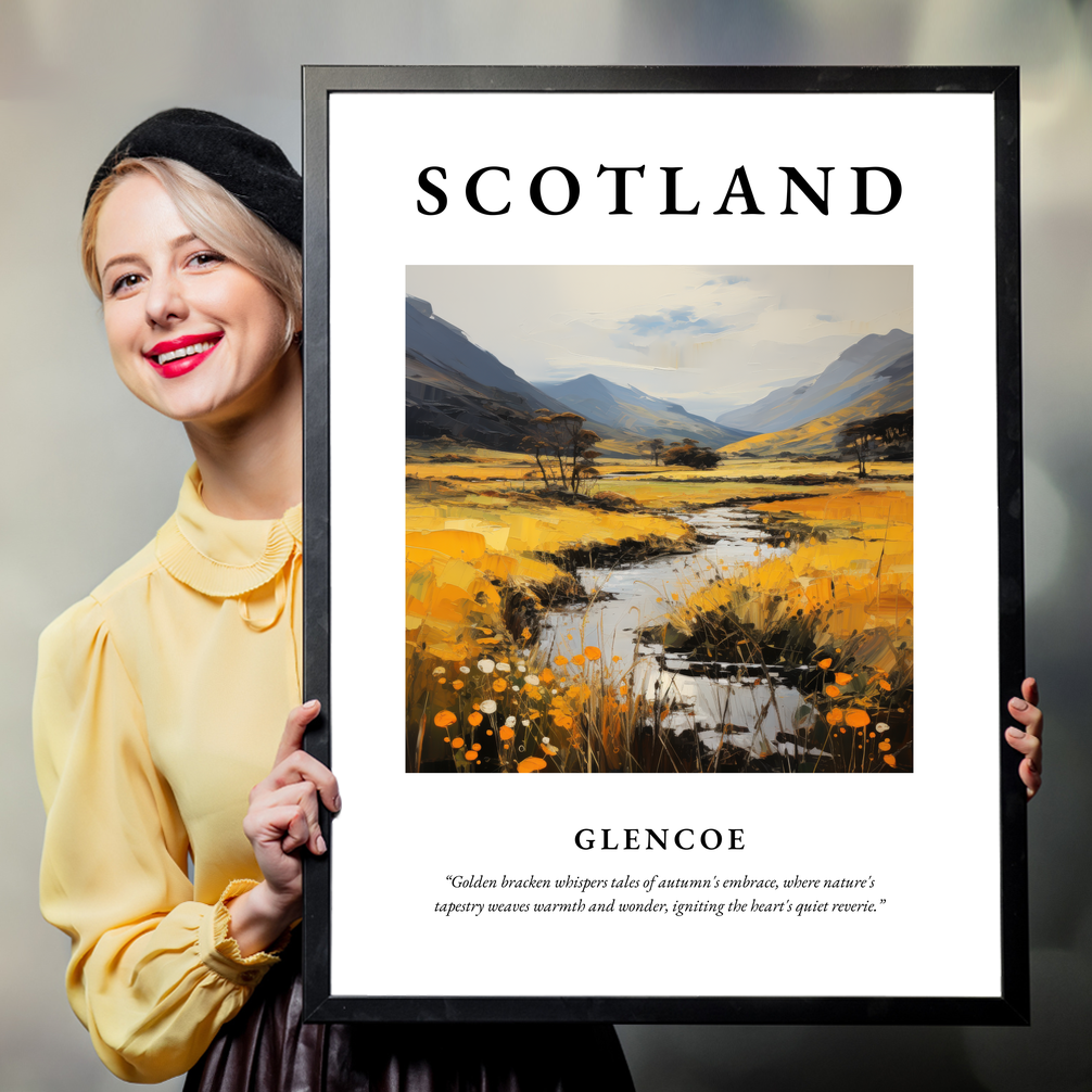 Person holding a poster of Glencoe