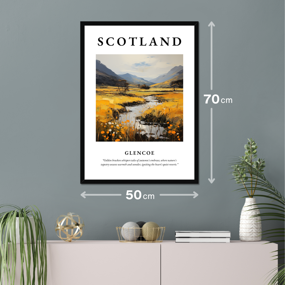 Poster of Glencoe hanging on a wall