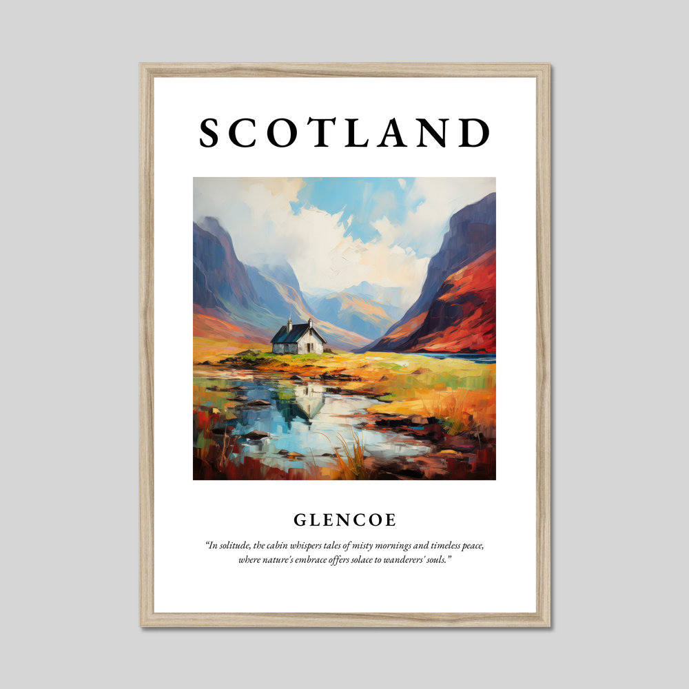 Poster in a natural frame with the word Scotland