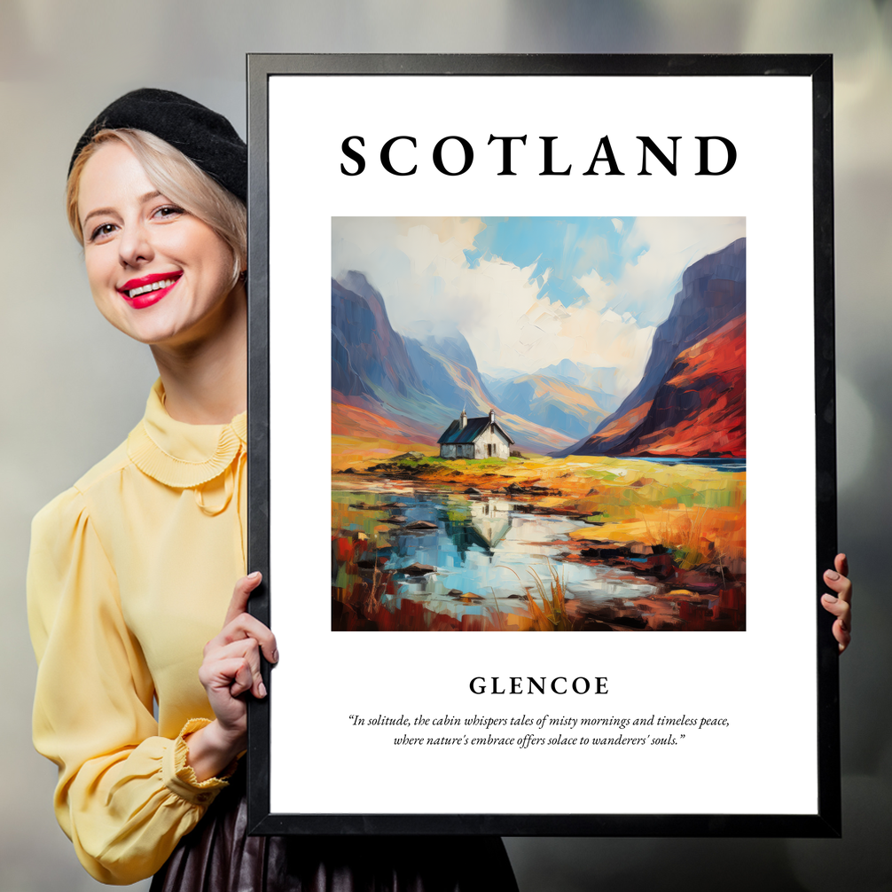 Person holding a poster of Glencoe