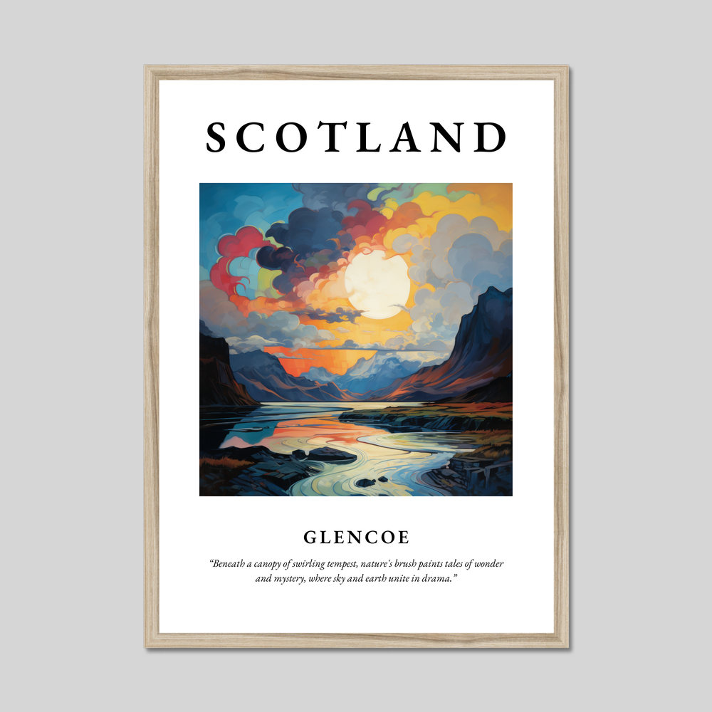 Poster in a natural frame with the word Scotland