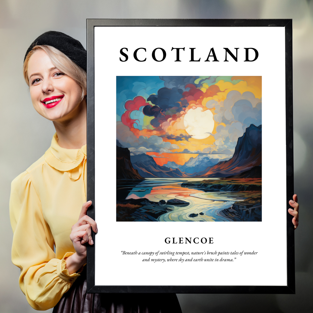 Person holding a poster of Glencoe