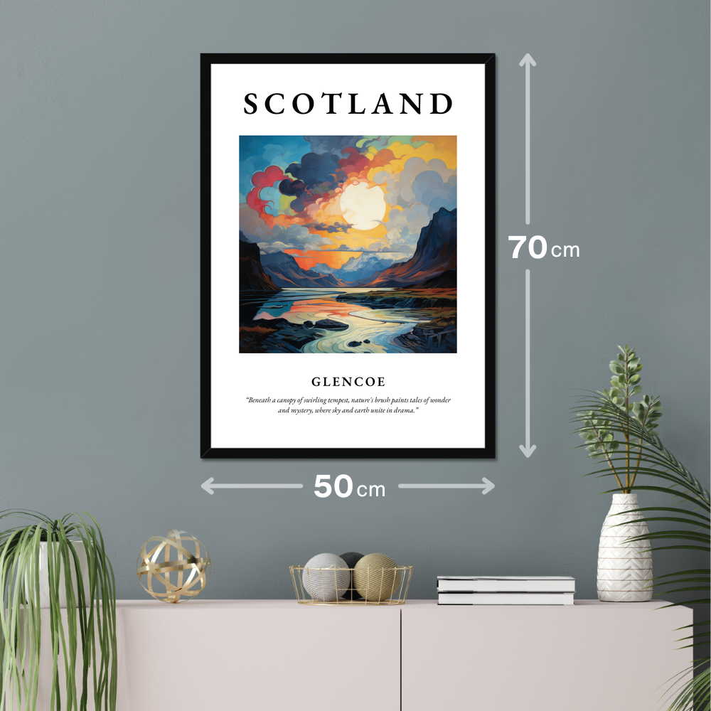 Poster of Glencoe hanging on a wall