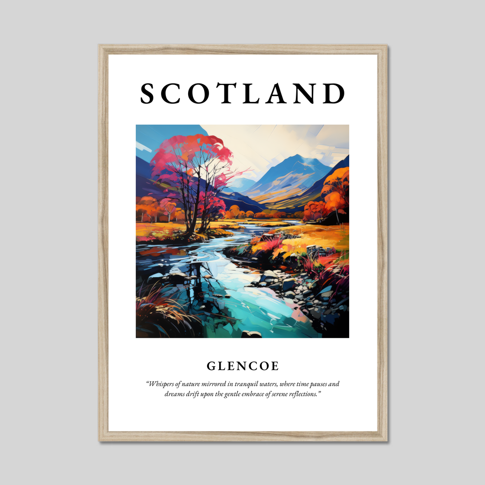 Poster in a natural frame with the word Scotland