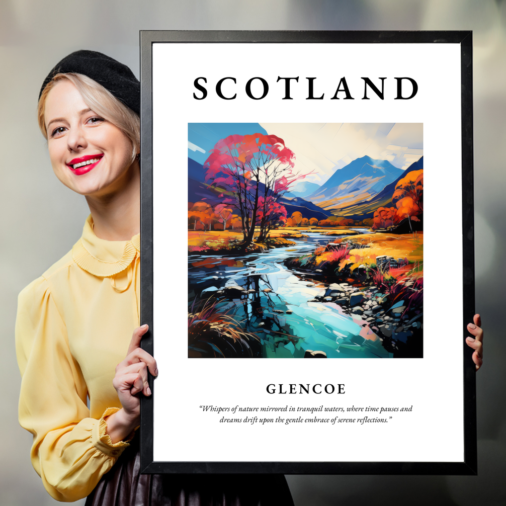 Person holding a poster of Glencoe