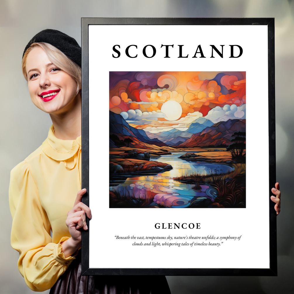 Person holding a poster of Glencoe