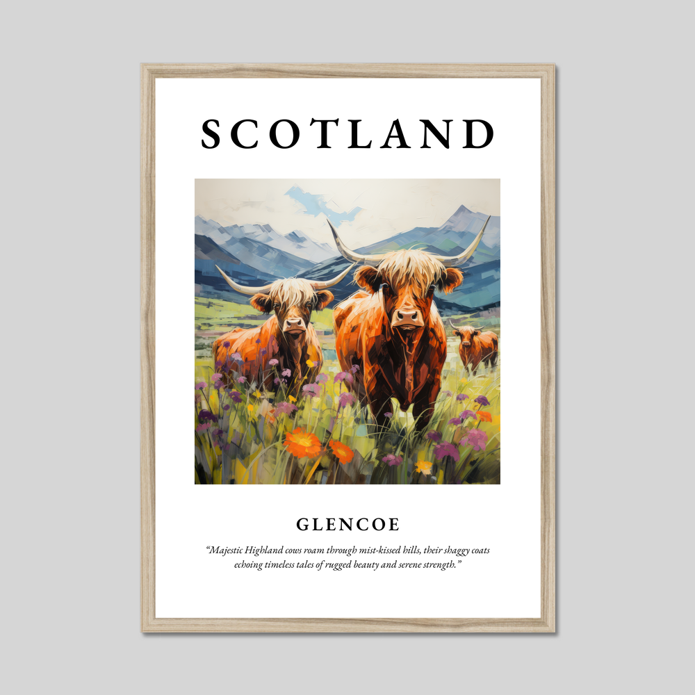 Poster in a natural frame with the word Scotland