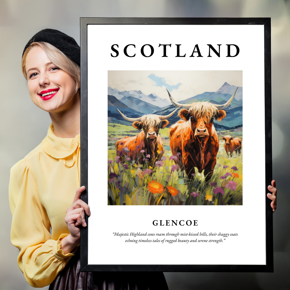 Person holding a poster of Glencoe