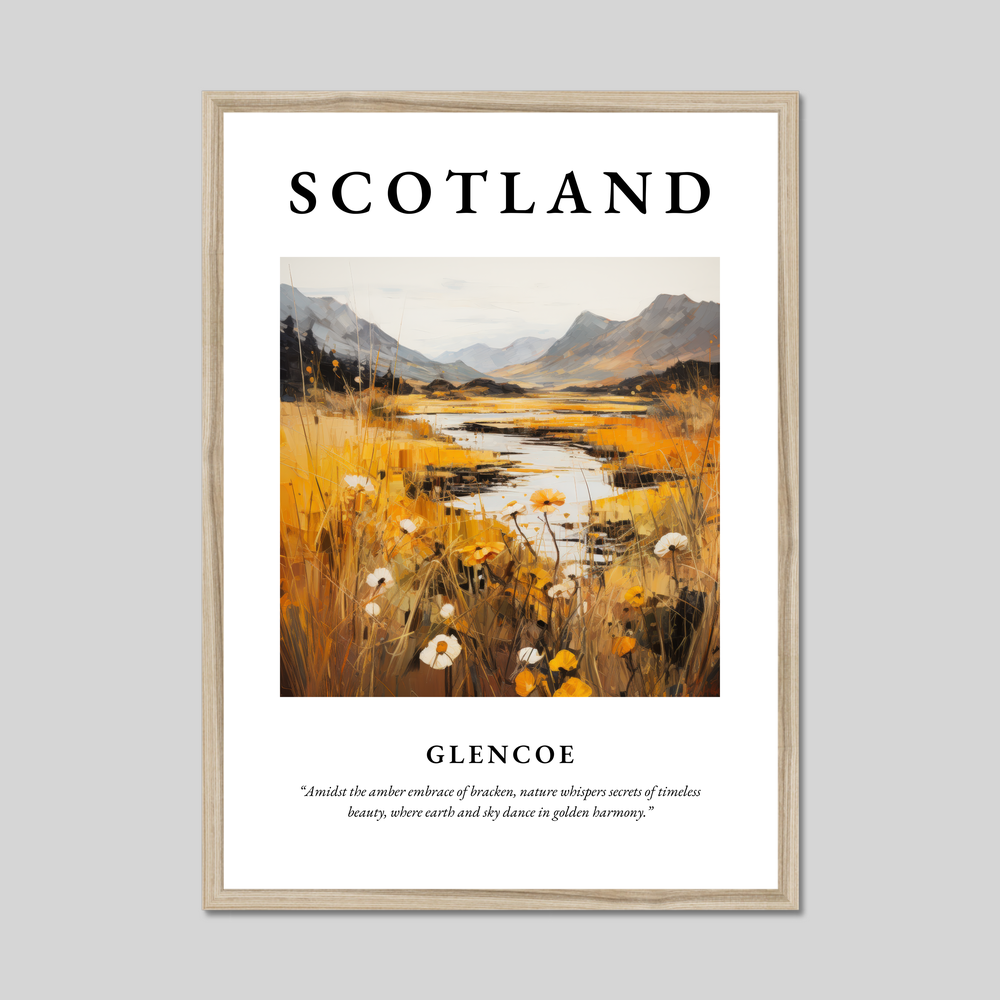 Poster in a natural frame with the word Scotland