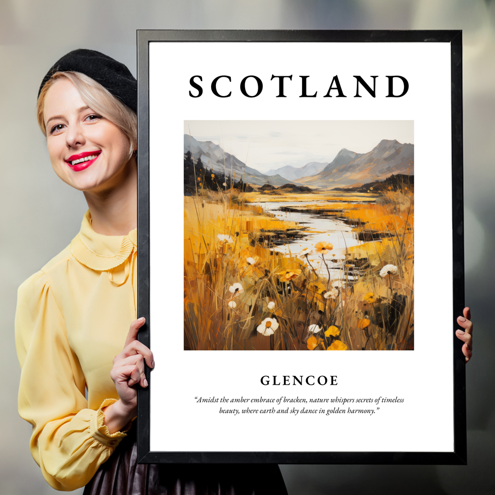 Person holding a poster of Glencoe