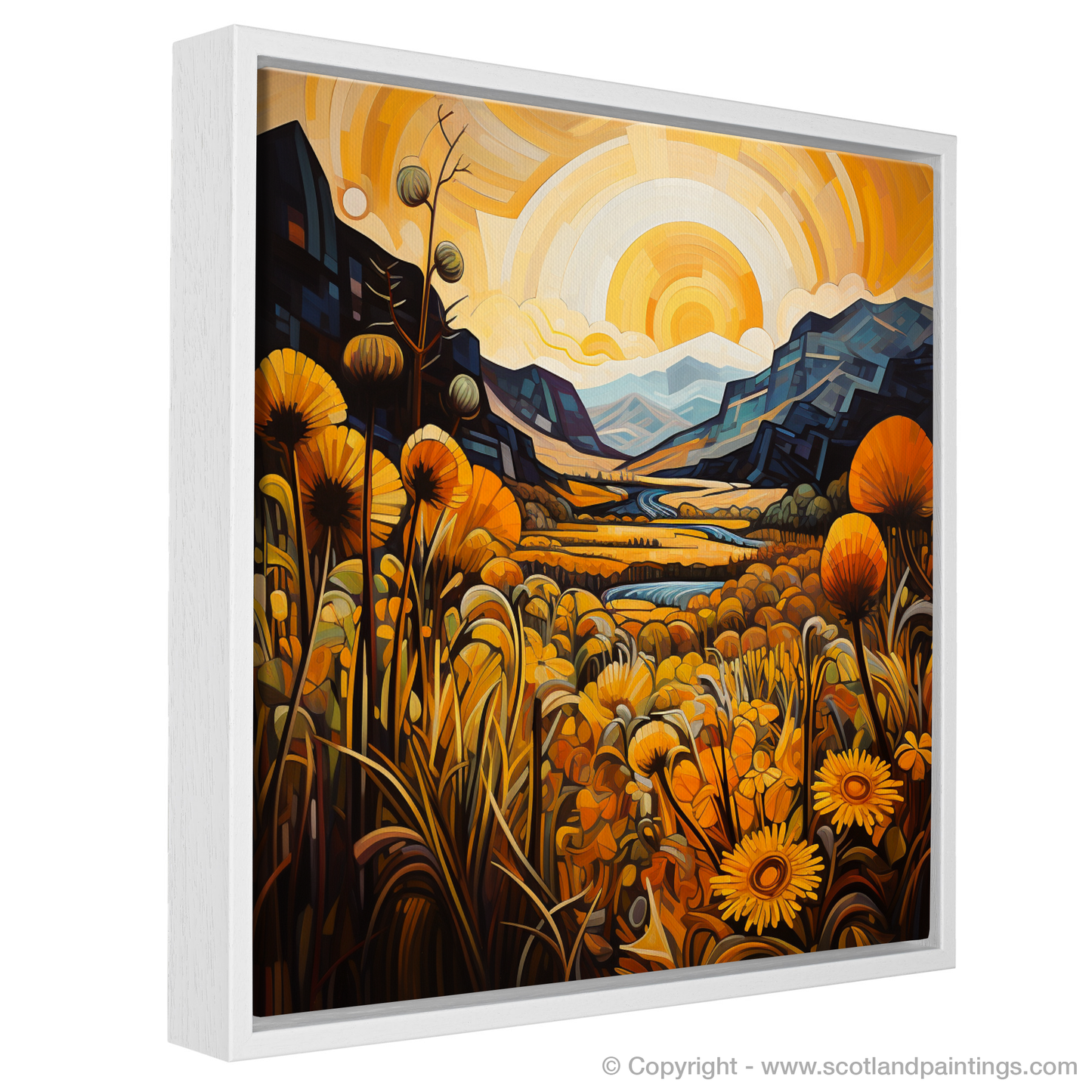 Golden Bracken in Glencoe: A Cubist Tapestry