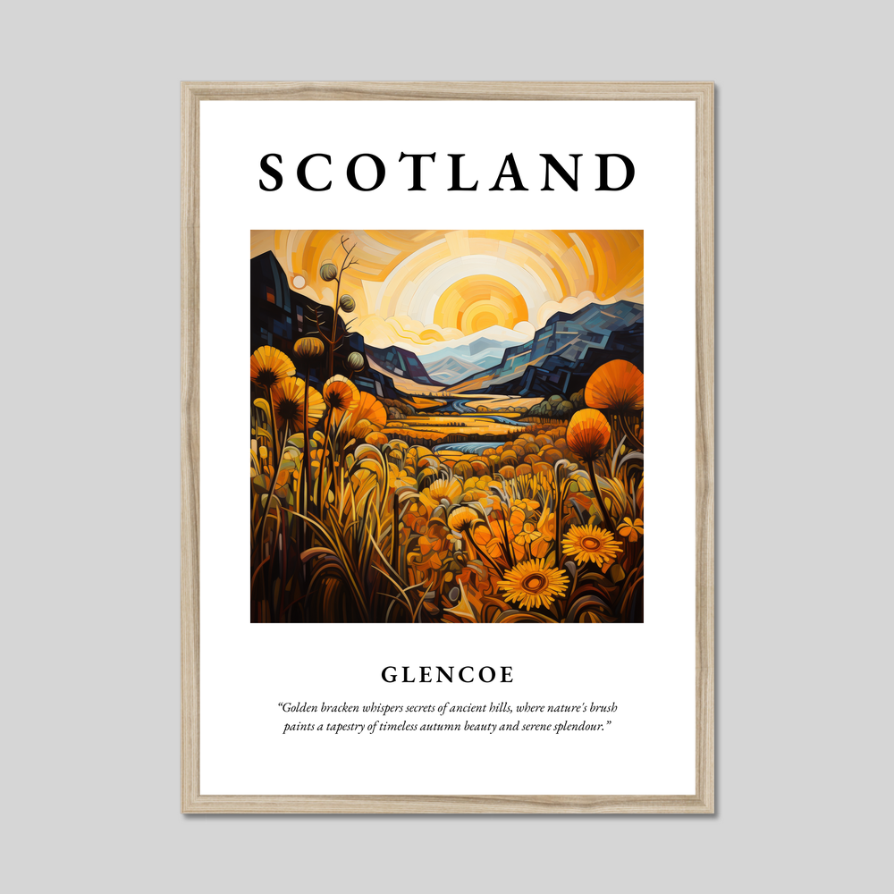 Poster in a natural frame with the word Scotland