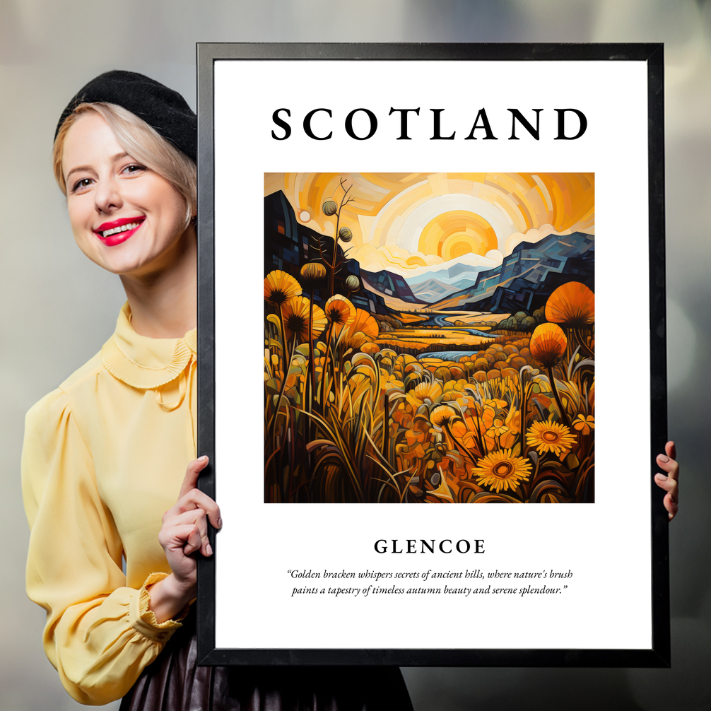 Person holding a poster of Glencoe