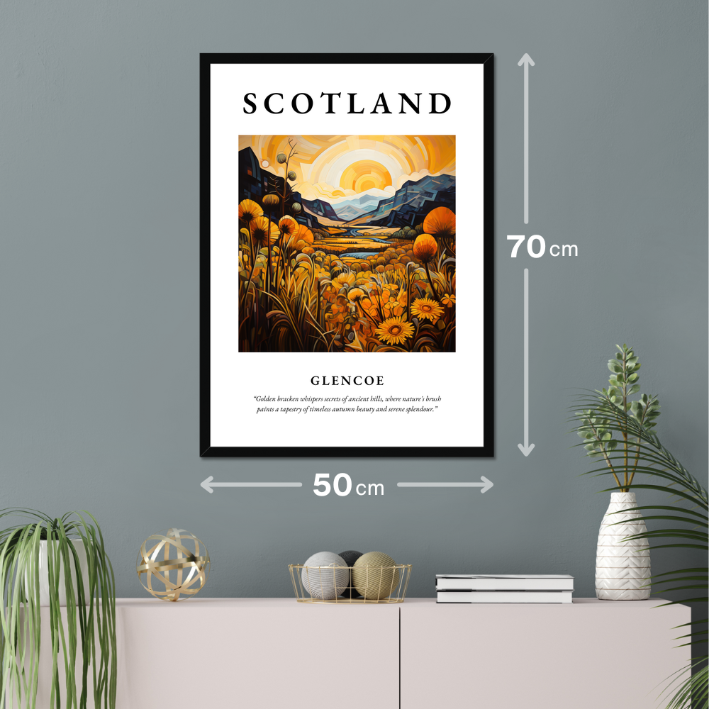 Poster of Glencoe hanging on a wall