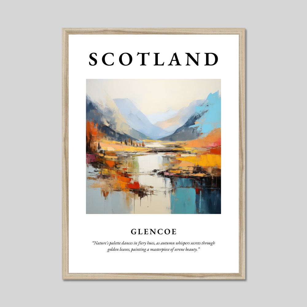 Poster in a natural frame with the word Scotland