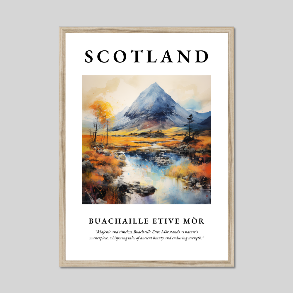 Poster in a natural frame with the word Scotland