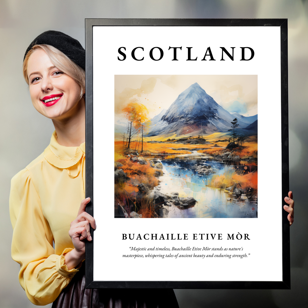 Person holding a poster of Buachaille Etive Mòr