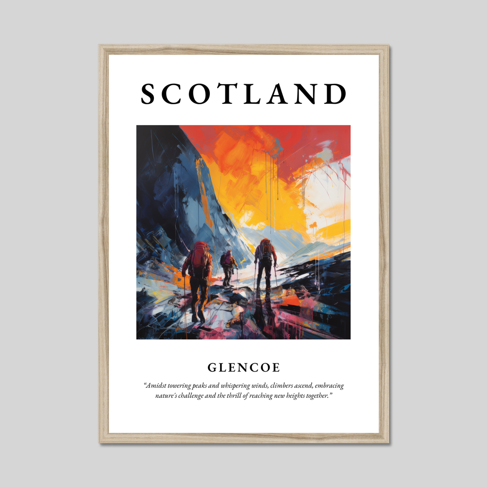 Poster in a natural frame with the word Scotland