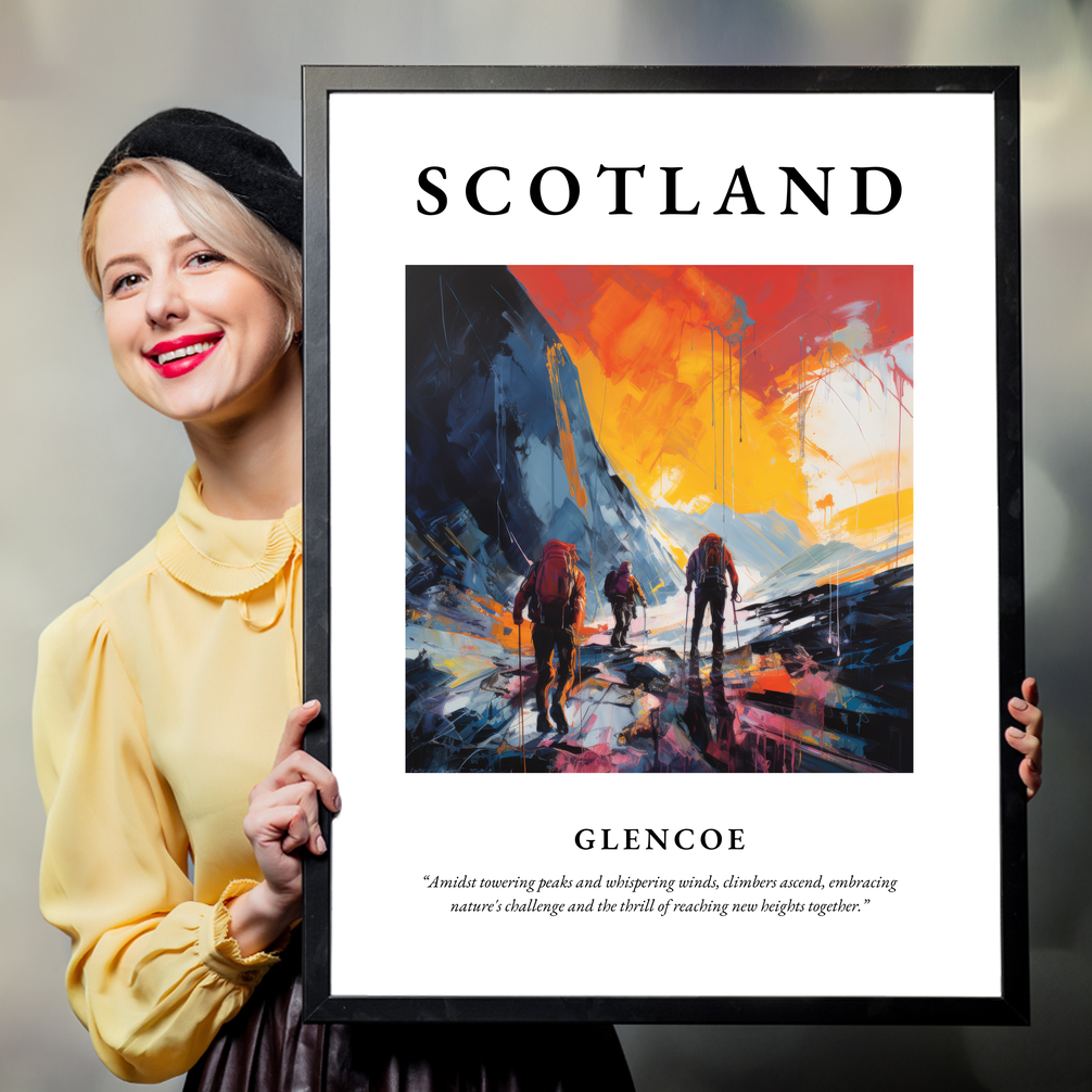 Person holding a poster of Glencoe