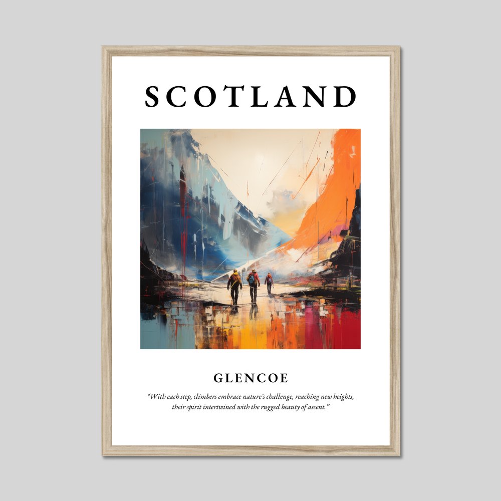 Poster in a natural frame with the word Scotland