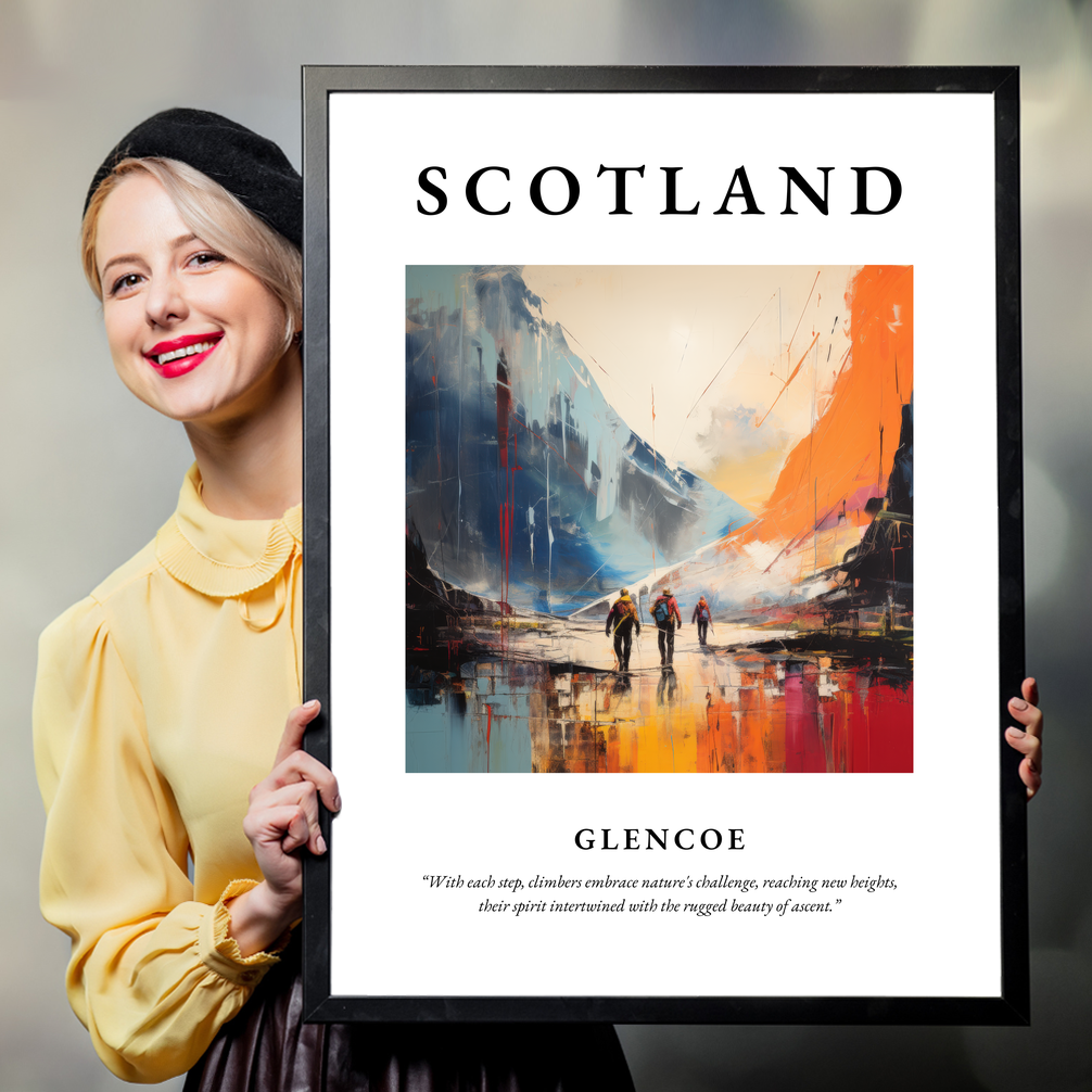 Person holding a poster of Glencoe