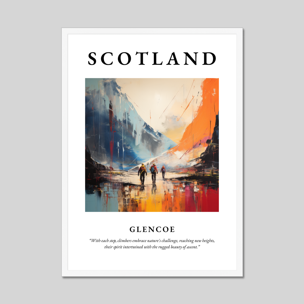 Poster in a white frame with the word Scotland