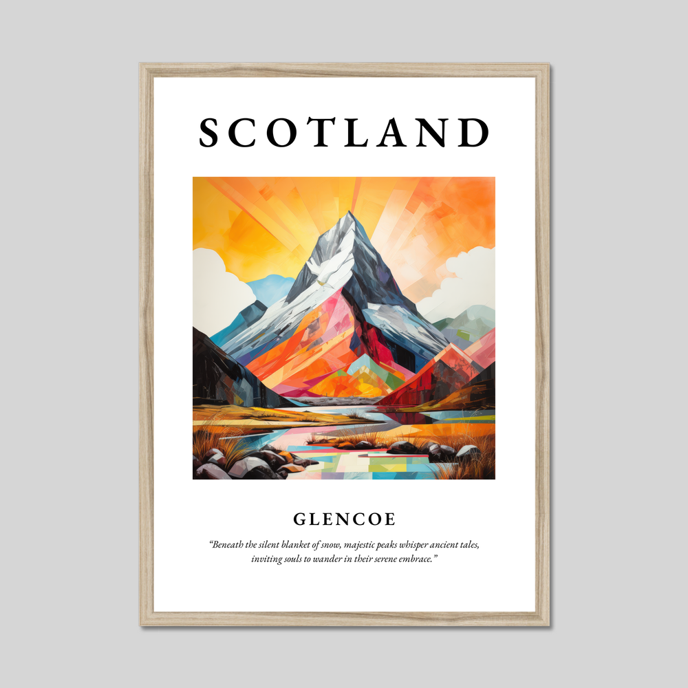 Poster in a natural frame with the word Scotland