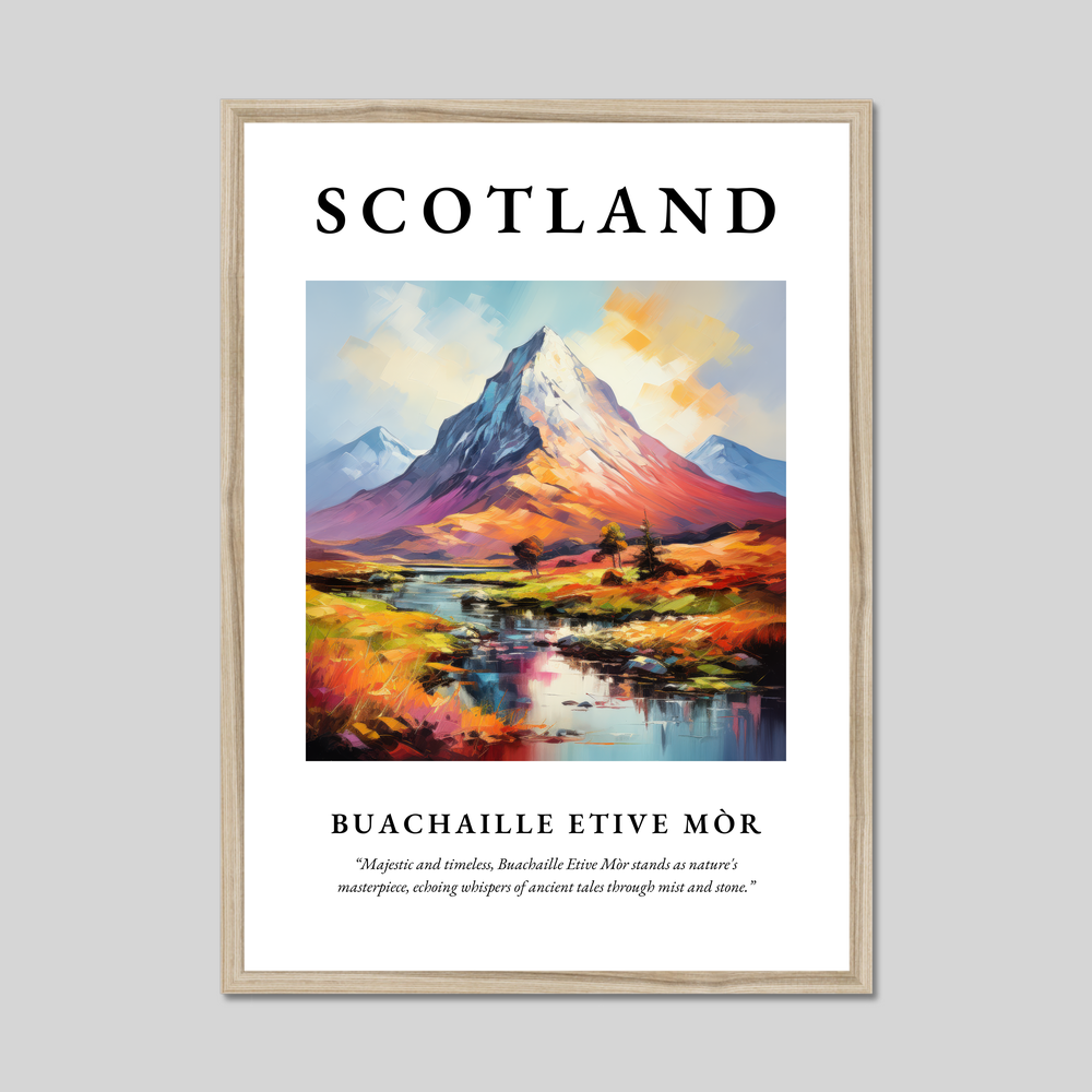 Poster in a natural frame with the word Scotland