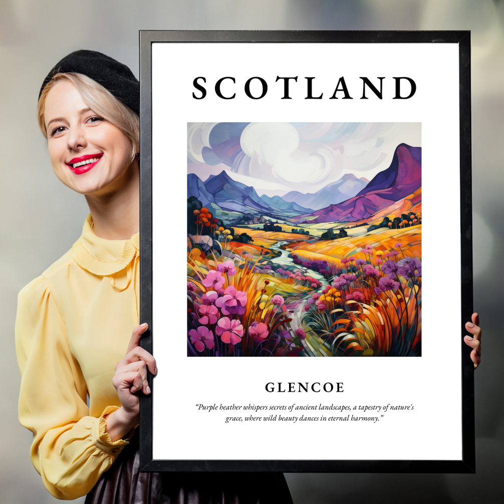 Person holding a poster of Glencoe