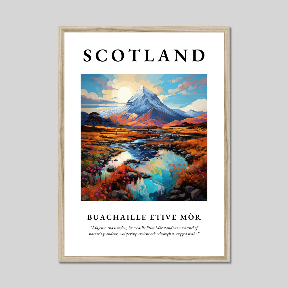 Poster in a natural frame with the word Scotland