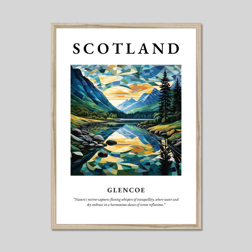 Poster in a natural frame with the word Scotland